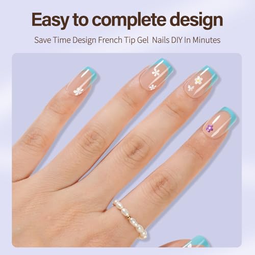 Misssix French Tip Press On Nails for Nail Art DIY, Soft Gel Pre-shaped 150 Pcs, 15 Sizes Short Square Tips for Beginner