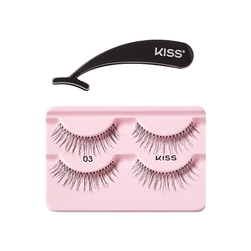 KISS Ever EZ Lashes Double Pack No. 03 for Natural Eyelash Beginners, Reusable & Easy to Apply, Perfect for Special Occa