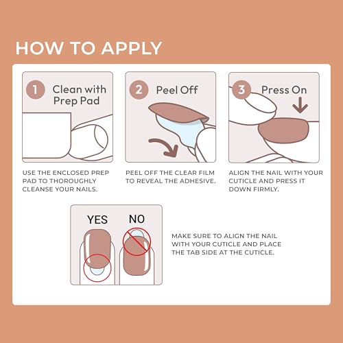 No Glue Mani Press-On Nails for Colorful Manicure, 'Instinct' Light Pink, Perfect for Short Fingers, Easy Application,