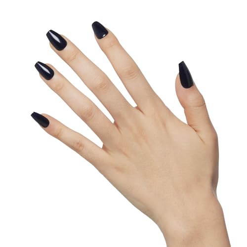 KISS imPRESS Color No Glue Mani Nail Polish Coffin Shape Navy Blue 30 Pcs Easy Apply Easy Remove Essential ToolsIncluded