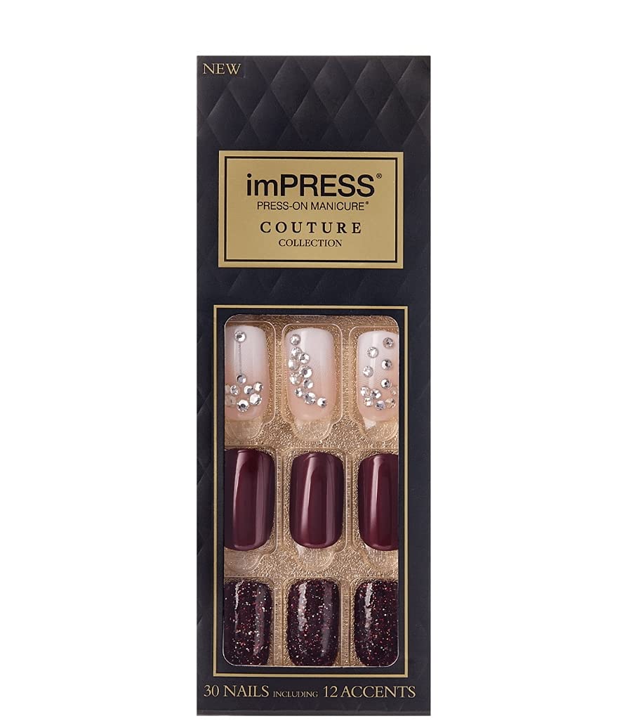 imPress Press-On Manicure Medium Length Nails for Women,Perfect for Holiday Parties and Special Occasions,Easy Applicati