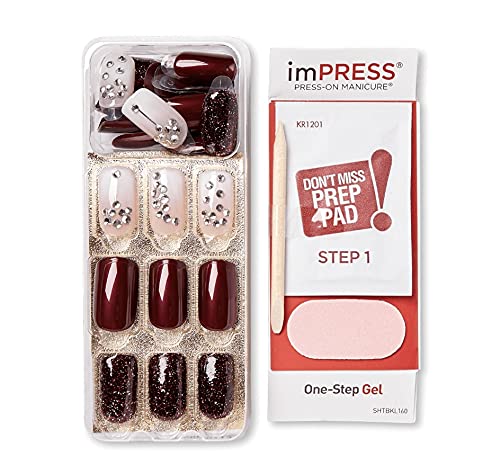 imPress Press-On Manicure Medium Length Nails for Women,Perfect for Holiday Parties and Special Occasions,Easy Applicati